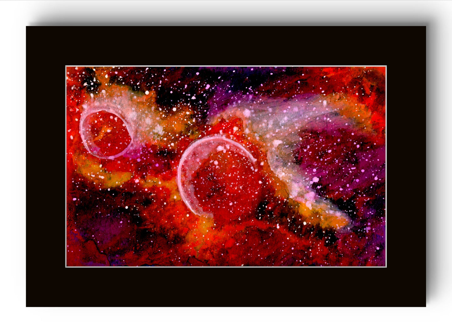 Red Planets in Space - Galaxy 8x10 Museum Grade Fine Art Print