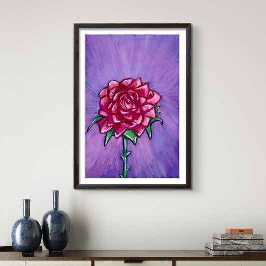 Rose with Purple 8x10 Museum Grade Fine Art Print