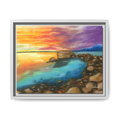 Sunset Ocean Beach Framed Wall Art