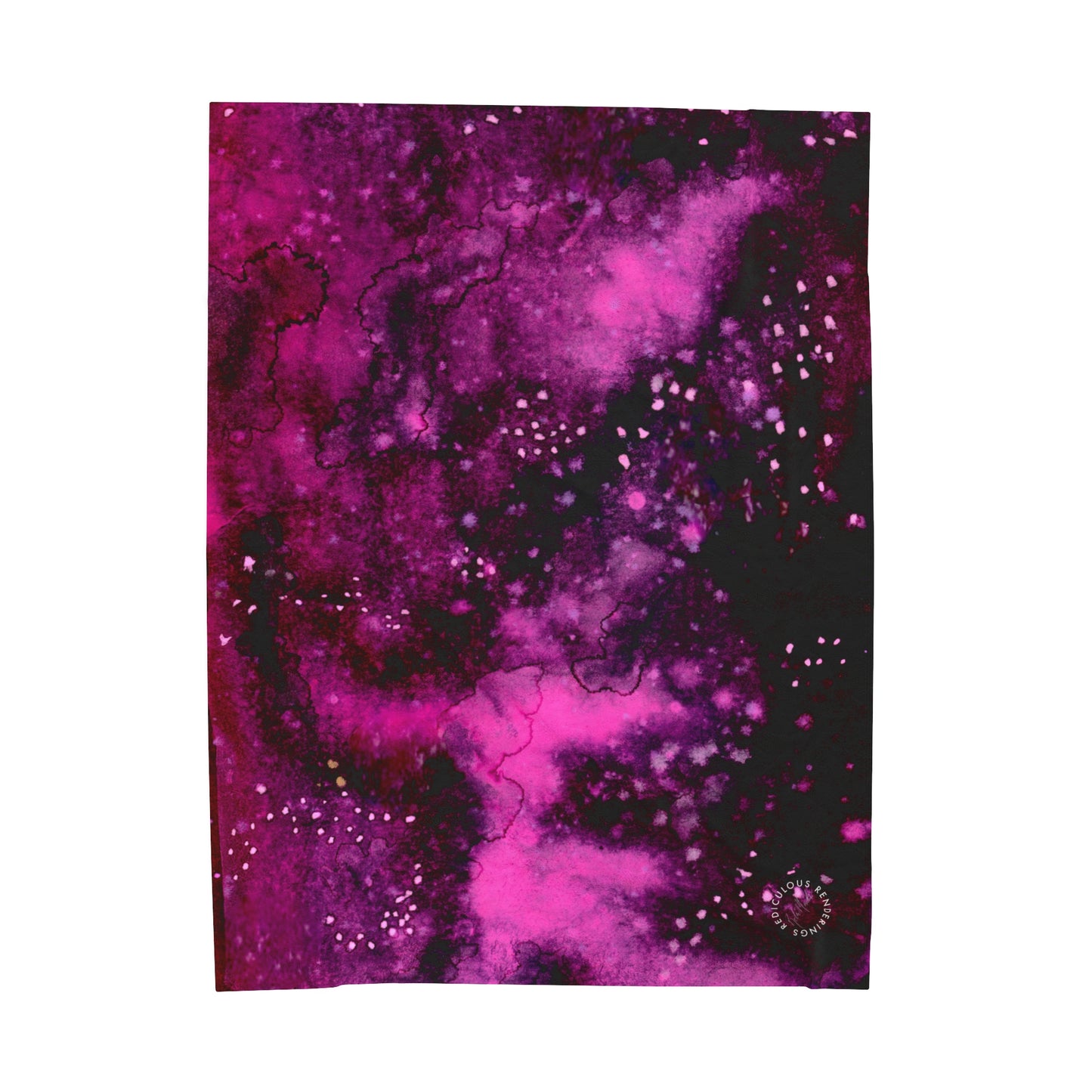 Rose Colored Galaxy Velveteen Plush Blanket