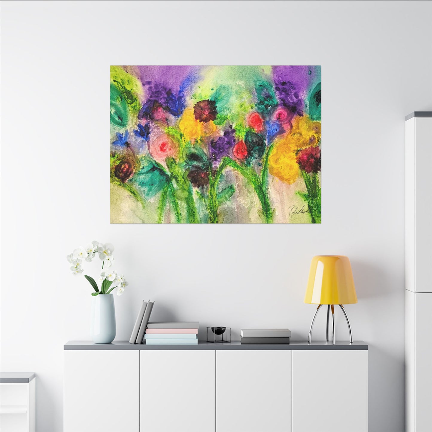 Abstract Flowers Canvas Gallery Wrap