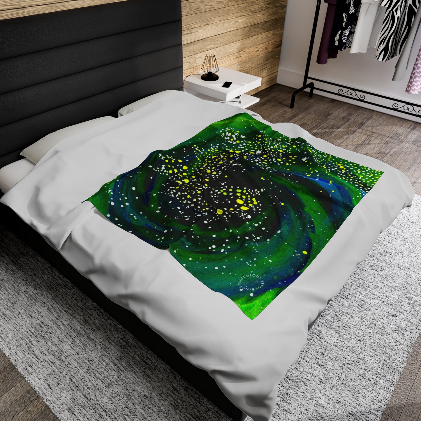 Spiral Galaxy Velveteen Plush Blanket