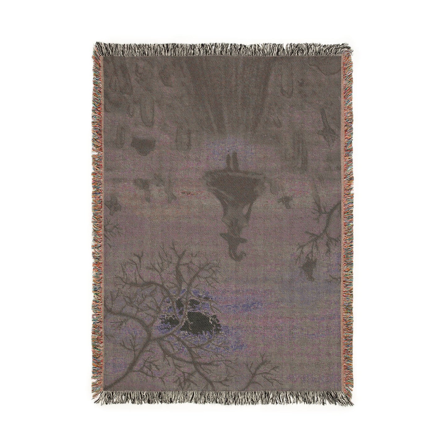 Witch in a Cemetery Woven Blanket — Gothic Moonlit Throw