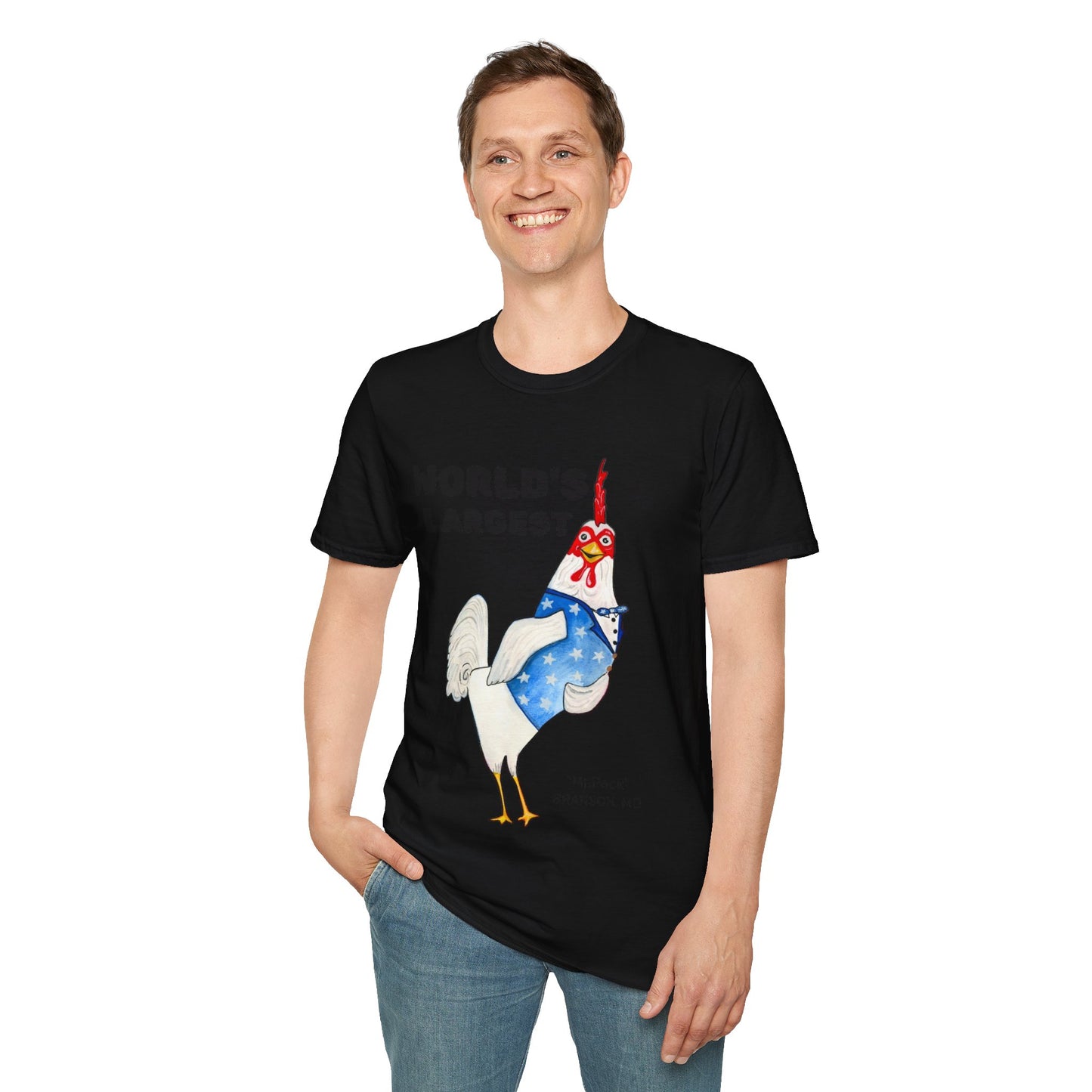World's Largest Chicken T-Shirt — Funny Patriotic Rooster Tee