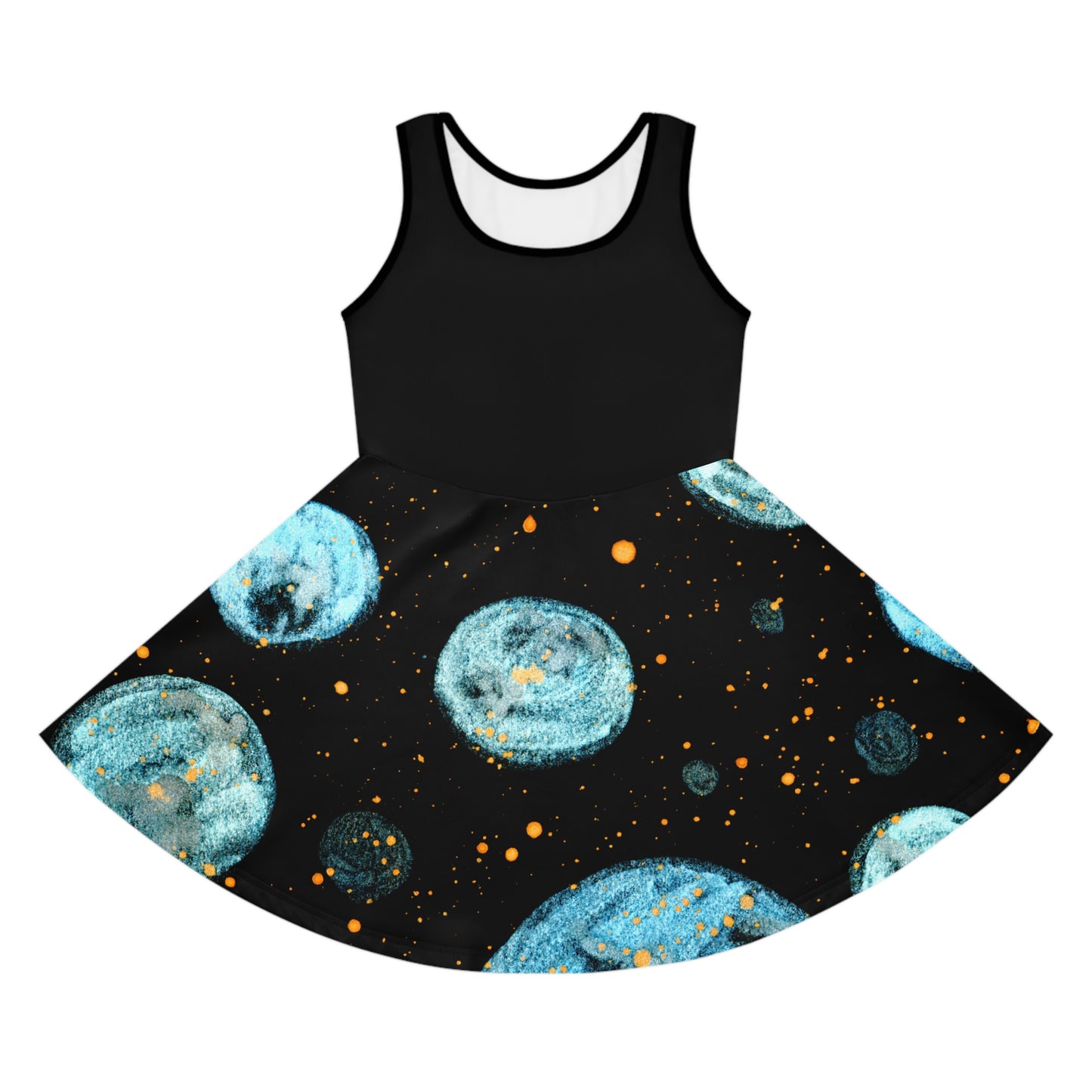 Little Blue Planets Galaxy Girls' Sleeveless Sundress (AOP)