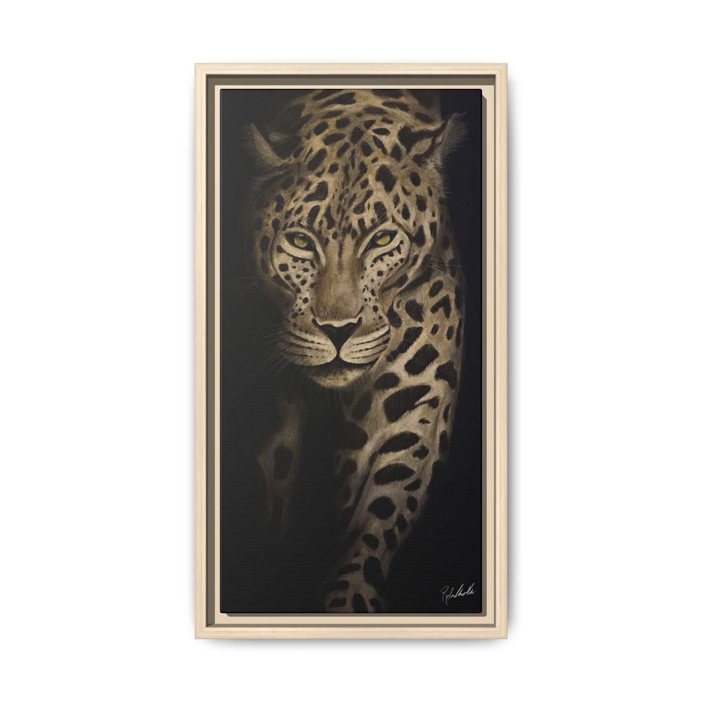 Leopard at Night Framed Wall Art