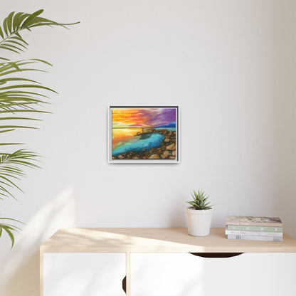 Sunset Ocean Beach Framed Wall Art