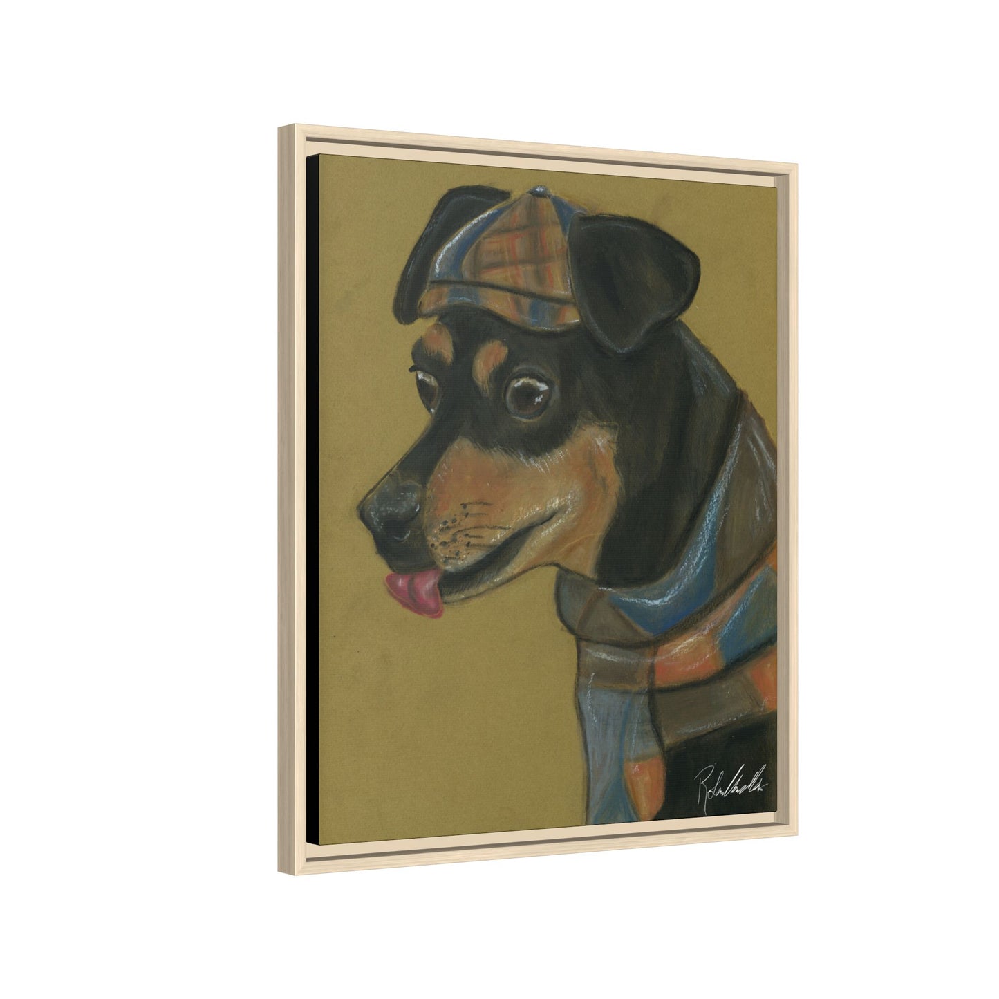 Small Chihuahua Dog in Hat Framed Wall Art