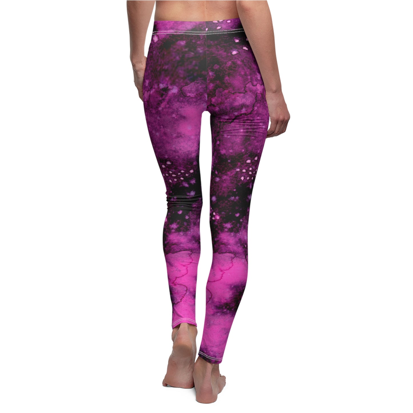 Rose Colored Galaxy Women's Cut & Sew Casual Leggings (AOP)