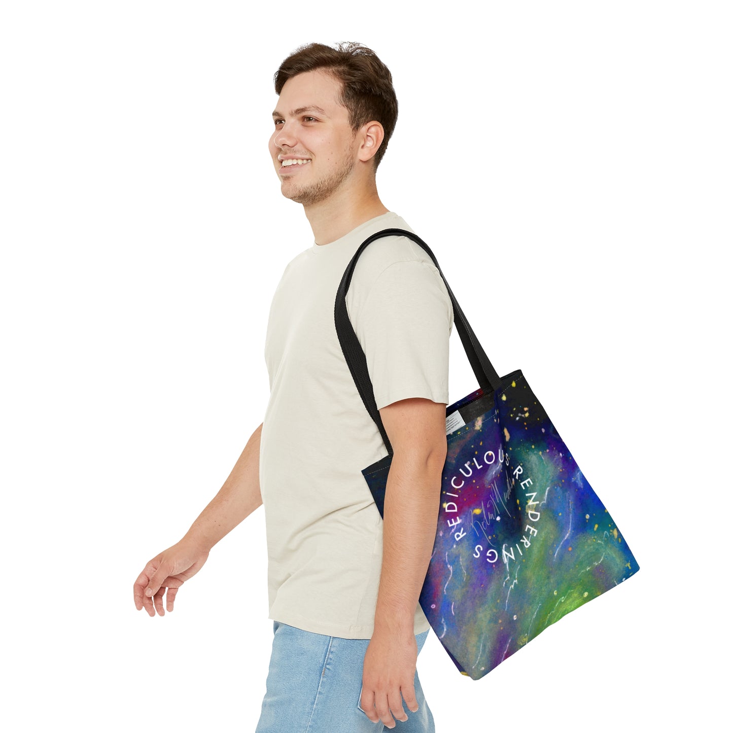 Rainbow Vortex Galaxy Tote