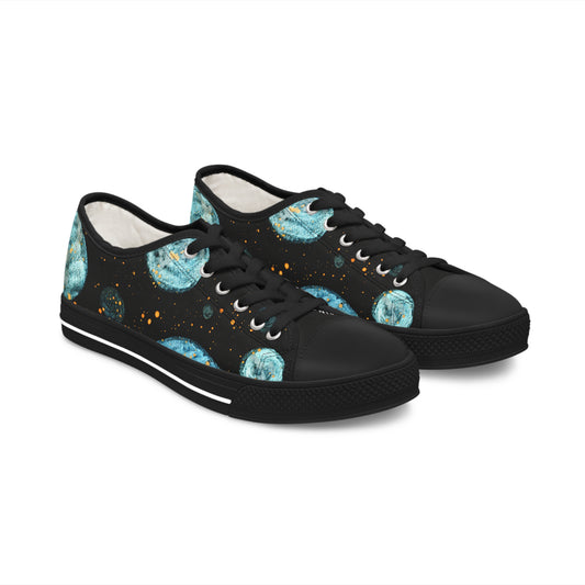 Little Blue Planets Galaxy Unisex Classic Low Top Sneakers Closed Toe Casual Walking Fashion Shoes