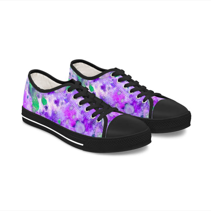Purple Tie-Dye Low Top Sneakers — Women's Casual Canvas Shoes