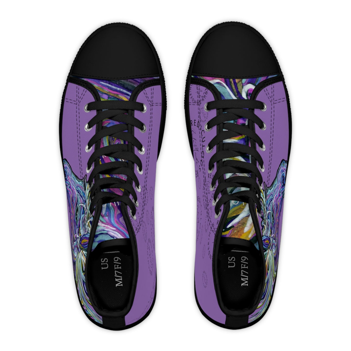 Purple Abstract Horse Unisex High Top Sneakers