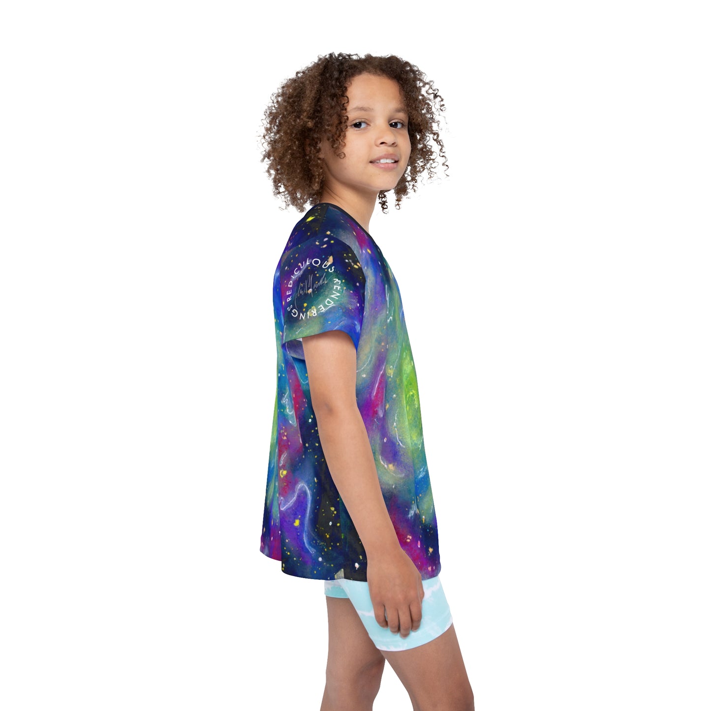 Rainbow Vortex Galaxy Kids Sports Jersey (AOP)