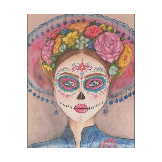 Day of the dead skull woman Canvas Gallery Wrap