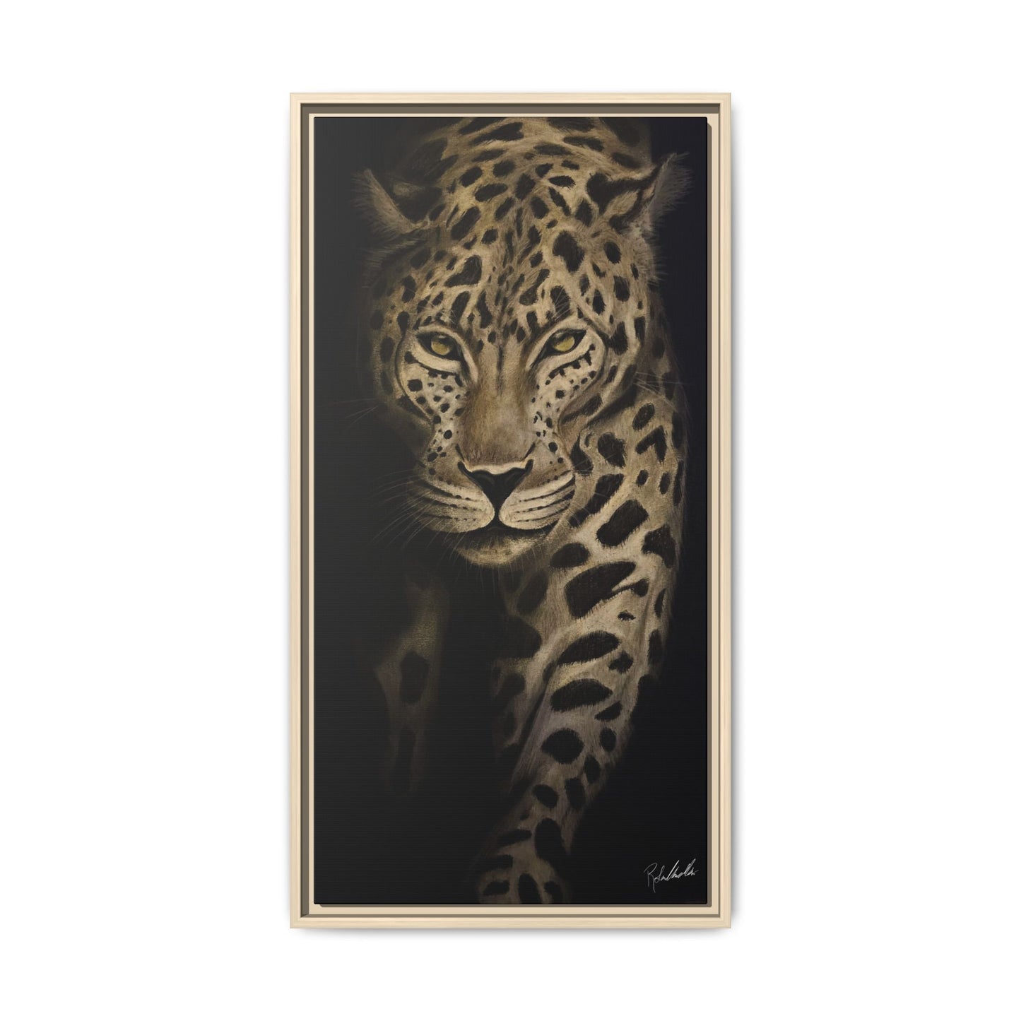 Leopard at Night Framed Wall Art
