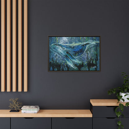 Watercolor Whale Framed Wall Art