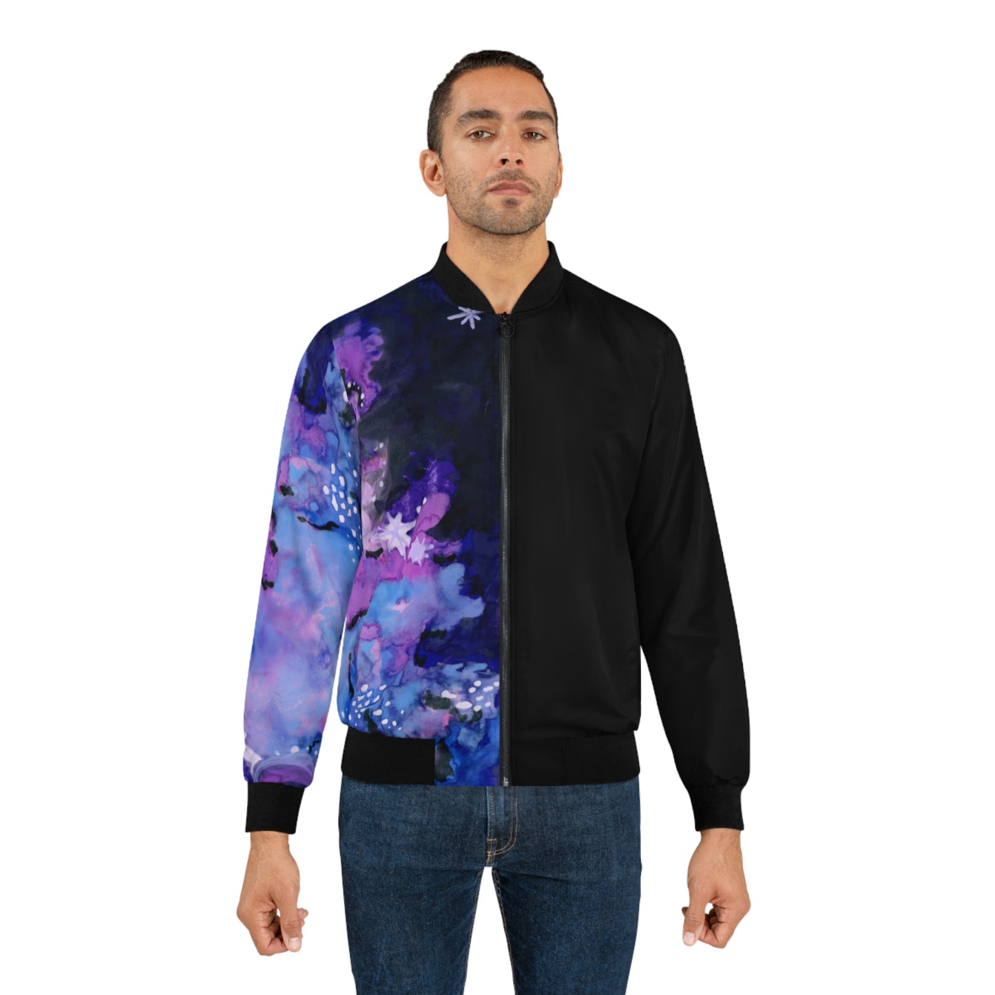 Purple Galaxy Men's Bomber Jacket (AOP)