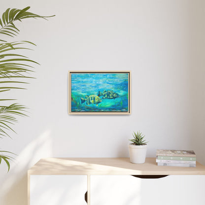 Framed Matte Canvas - Underwater Fish Scene