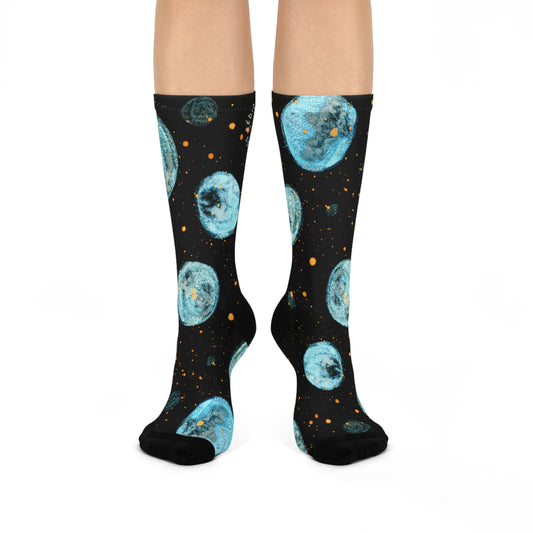 Little Blue Planets Galaxy Cushioned Crew Socks