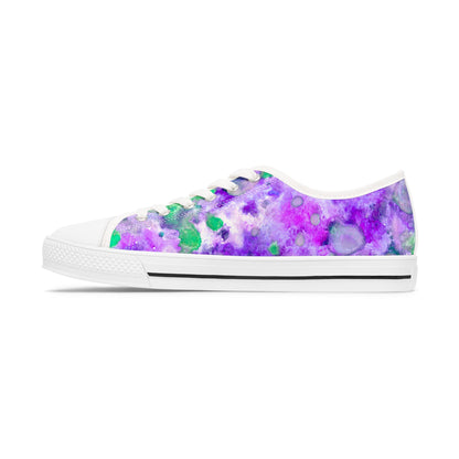 Purple Tie-Dye Low Top Sneakers — Women's Casual Canvas Shoes