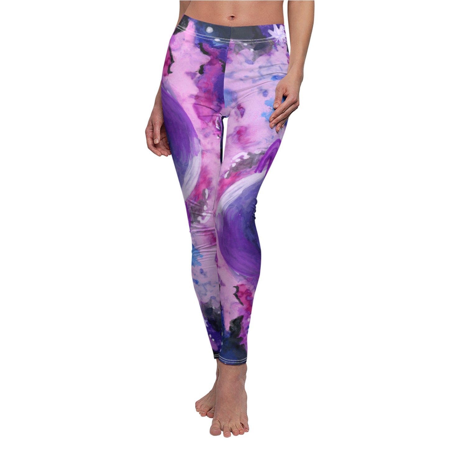 Purple Galaxy Women's Cut & Sew Casual Leggings (AOP)