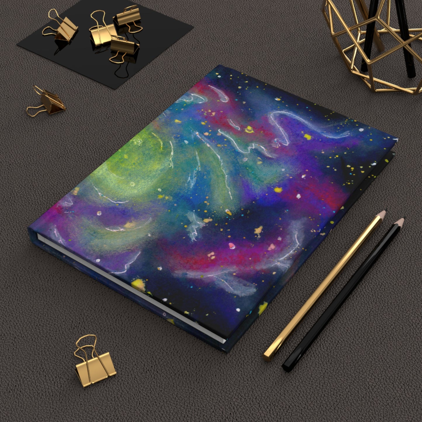 Rainbow Vortex Galaxy Hardcover Journal Matte 150 Pages, Printed Cover