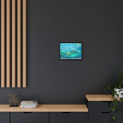 Framed Matte Canvas - Underwater Fish Scene