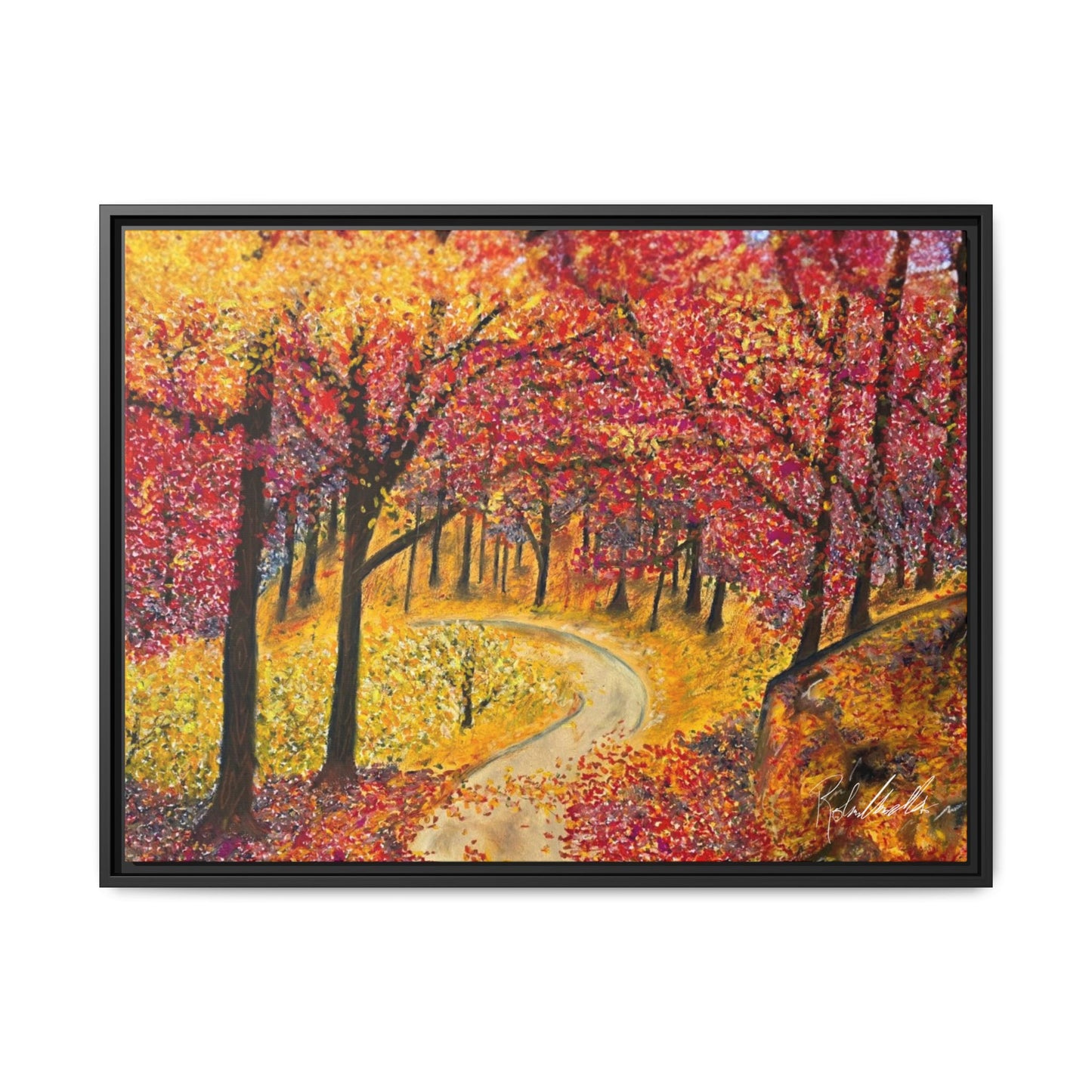 Vibrant Fall Forest Framed Wall Art
