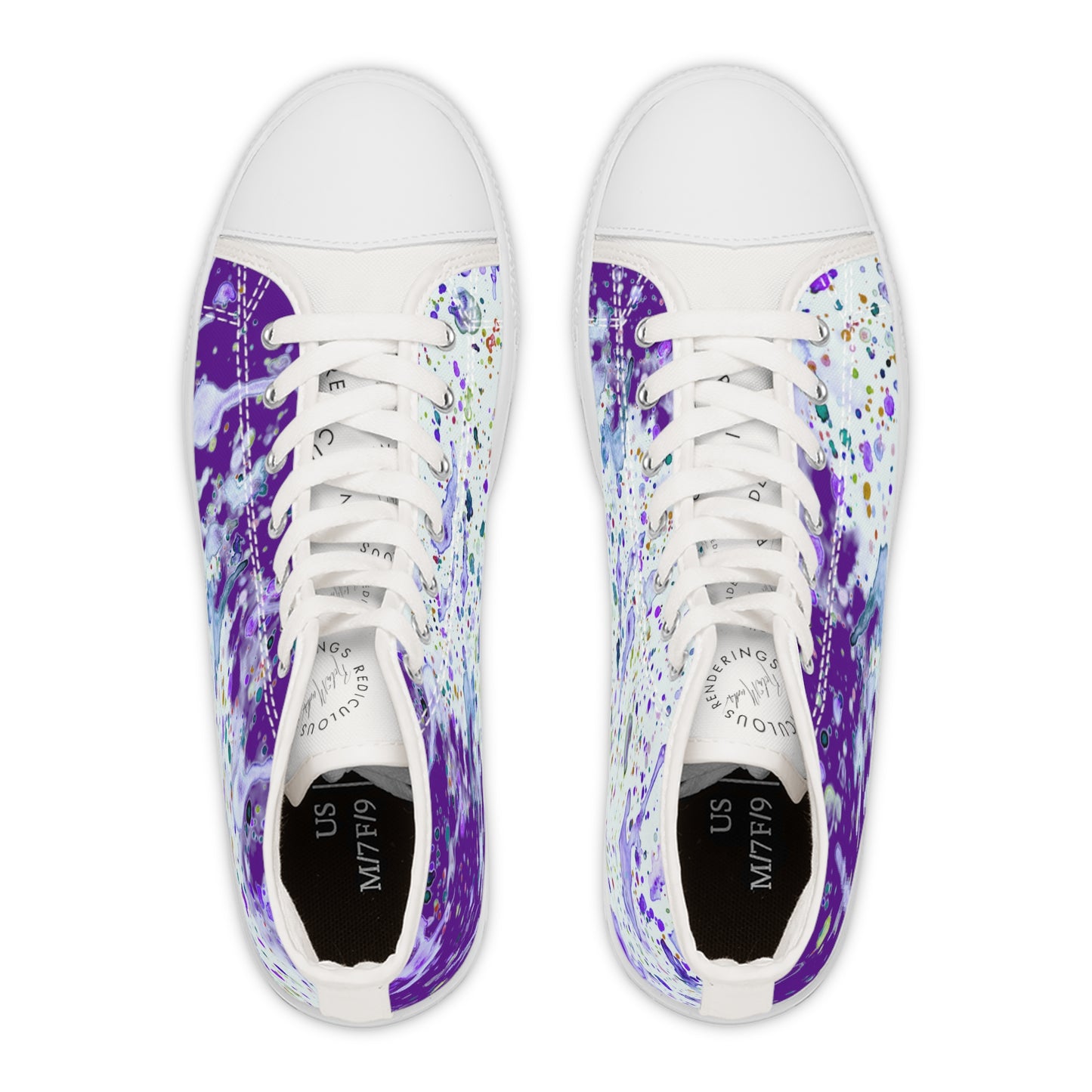 Purple Color Splash Unisex Classic High Top Sneakers