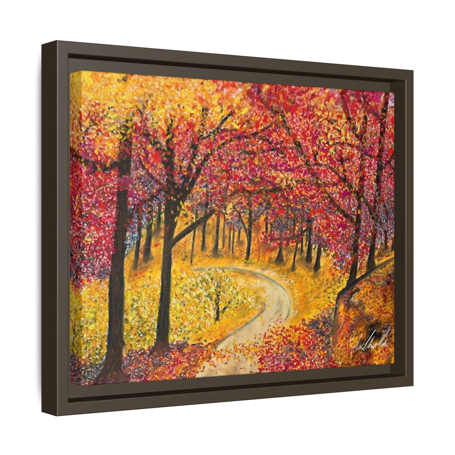 Vibrant Fall Forest Framed Wall Art