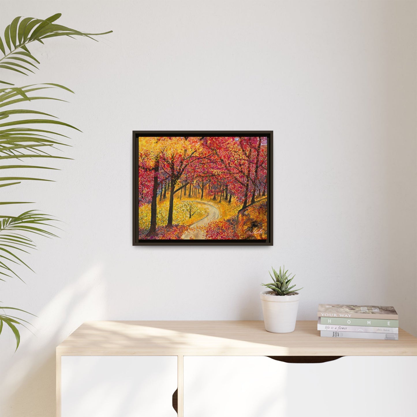Vibrant Fall Forest Framed Wall Art