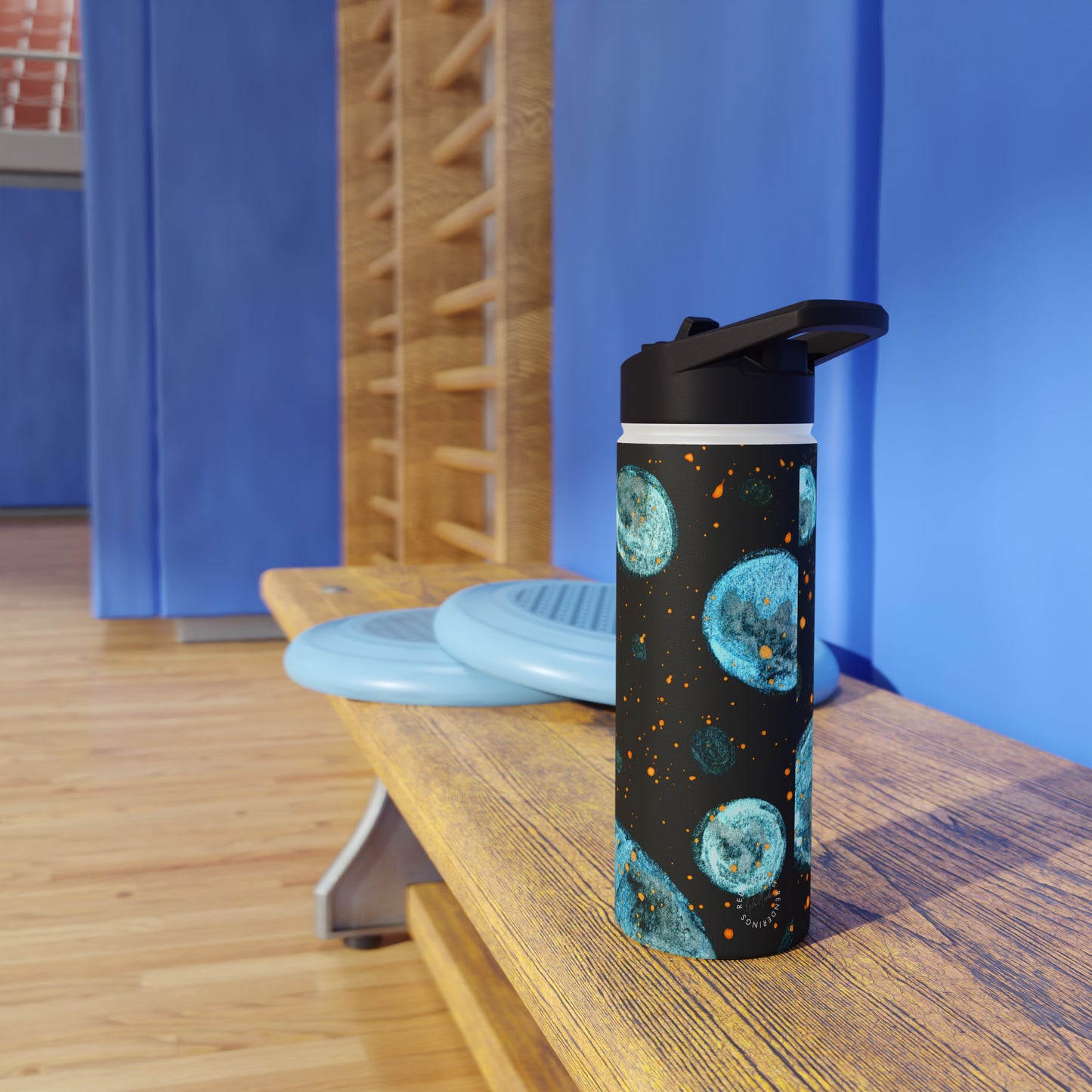 Little Blue Planets Galaxy Stainless Steel Water Bottle, Standard Lid