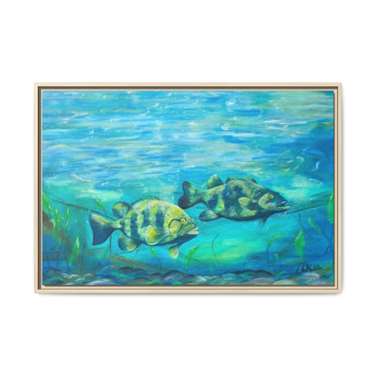 Framed Matte Canvas - Underwater Fish Scene
