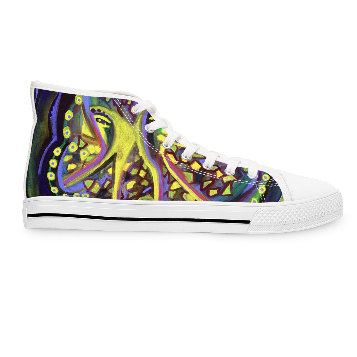 Octopus Green/Black Woman's Classic High Top Sneakers