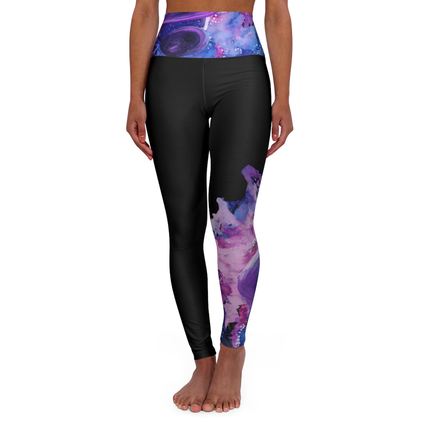 Purple Galaxy High Waisted Yoga Leggings (AOP)