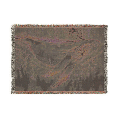 Whale Mosaic Woven Blanket — Starry Ocean Throw for Beach Lovers & Nautical Home Decor