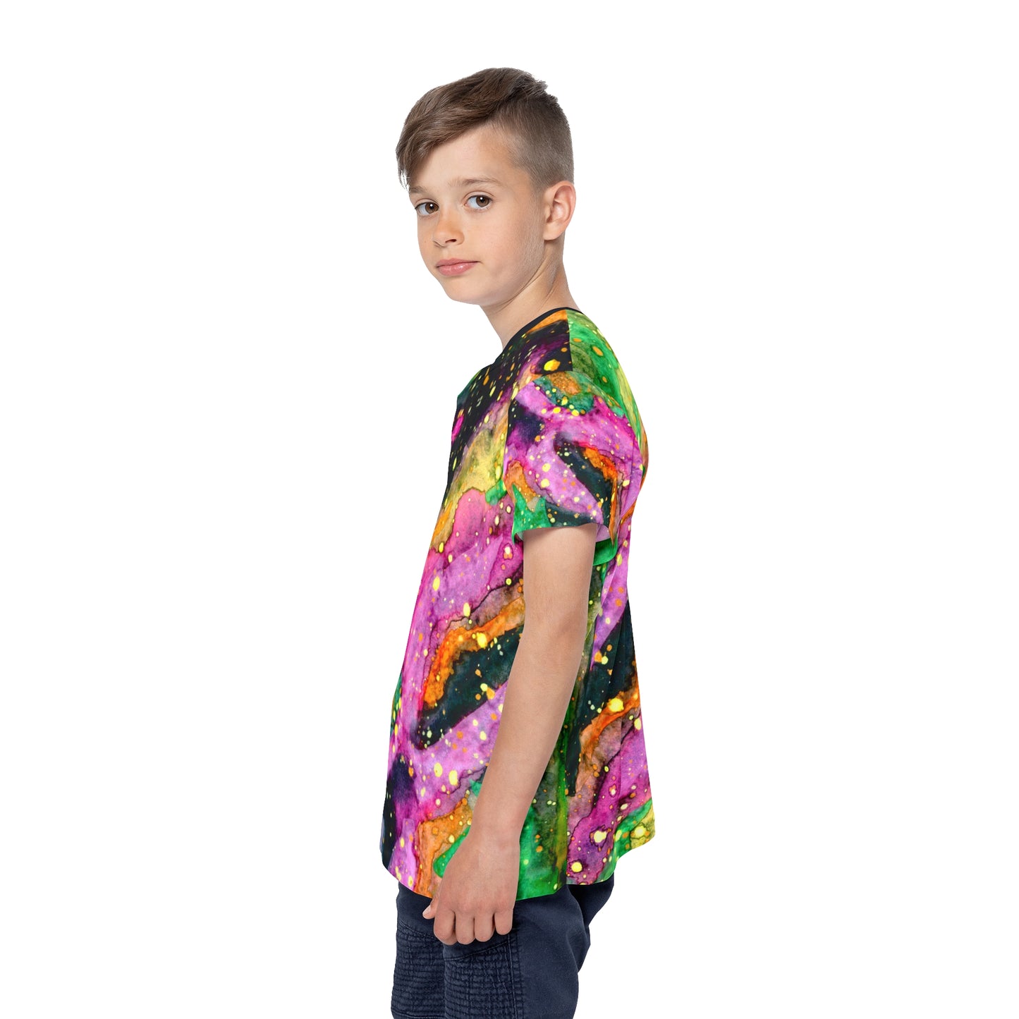 Neon Galaxy Kids Sports Jersey (AOP)