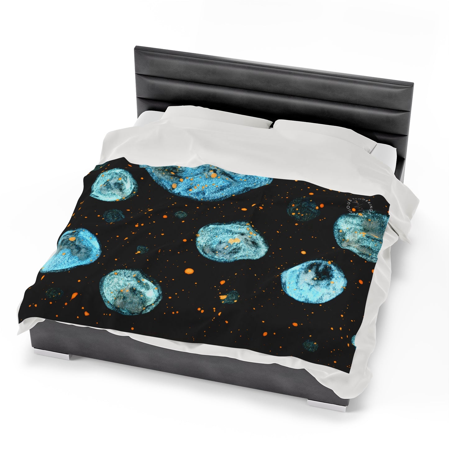 Little Blue Planets Galaxy Velveteen Plush Blanket