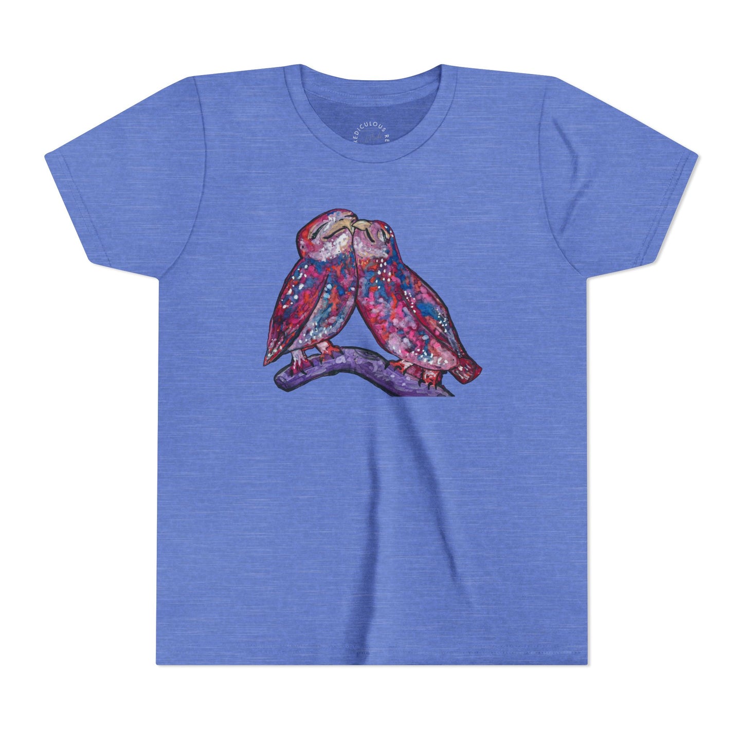 Youth Tee – Watercolor Lovebirds Graphic