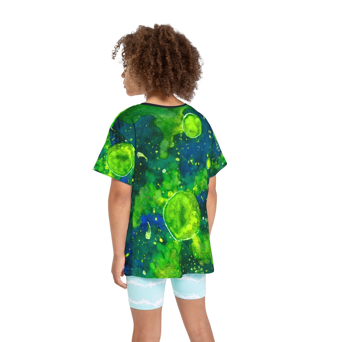 Green Galaxy Kids Sports Jersey (AOP)