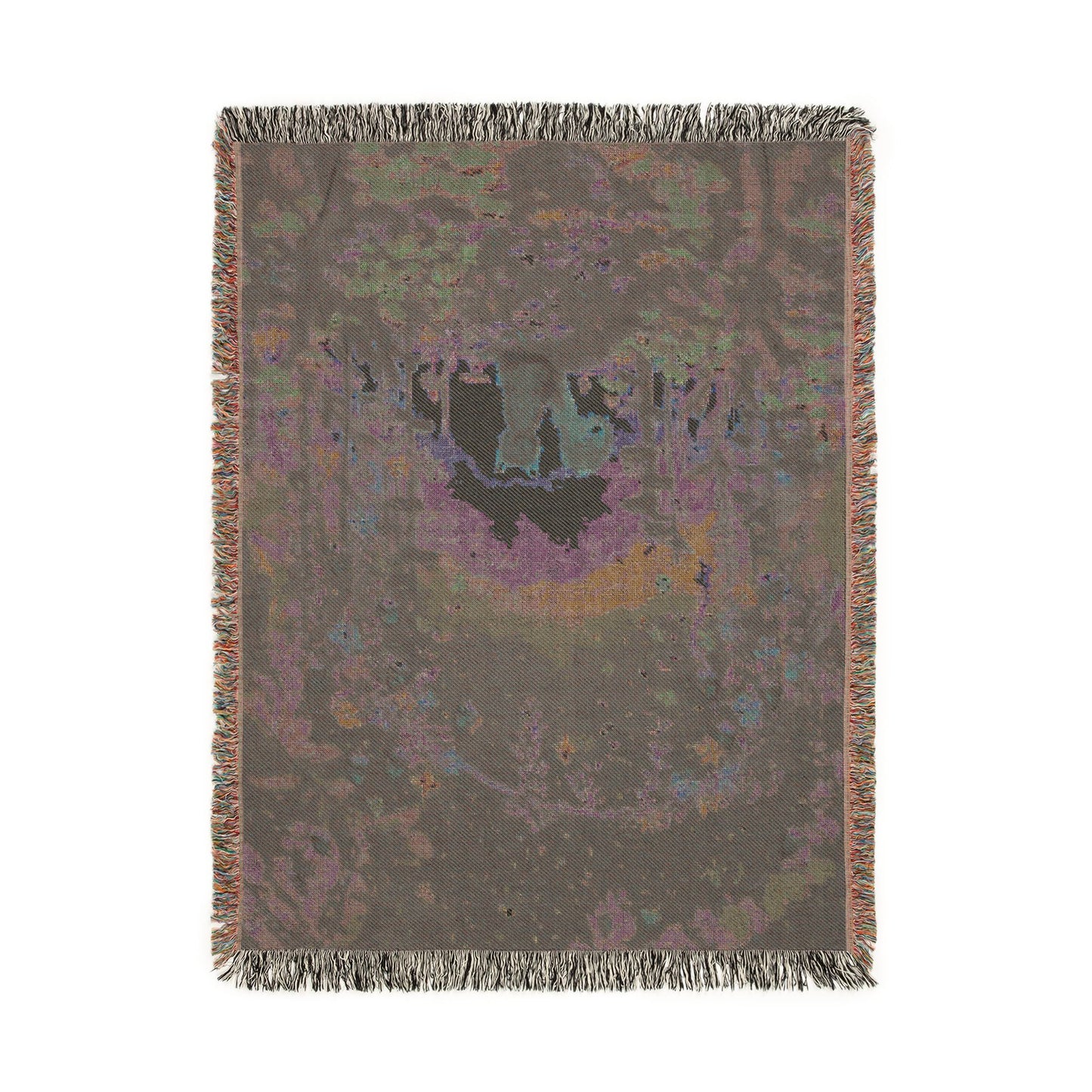 Starry Forest Woven Blanket — Cozy Moonlit Camping Throw