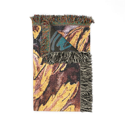 Sunburst Phoenix Bird Woven Blanket — Rising from the Ashes Rebirth Throw