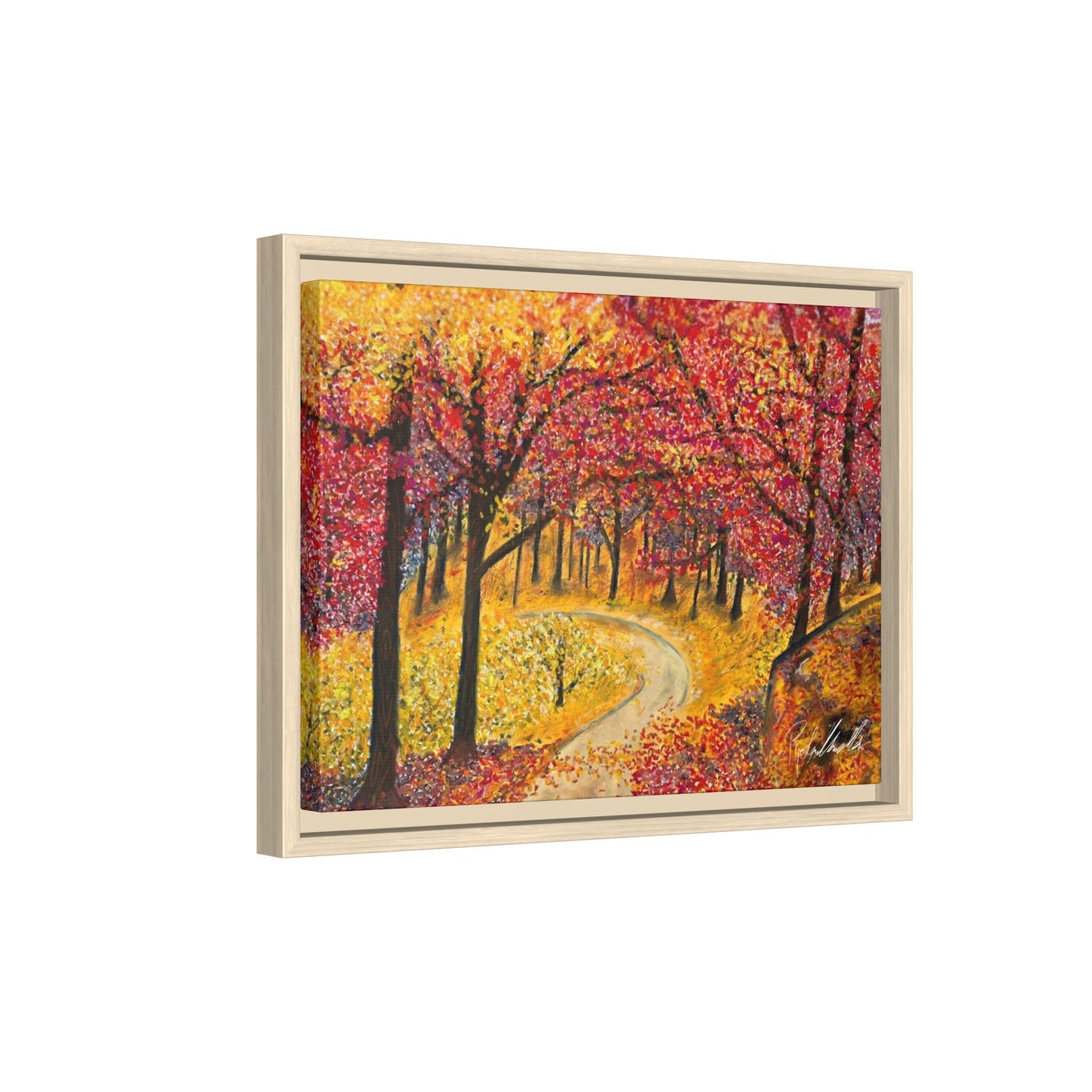 Vibrant Fall Forest Framed Wall Art