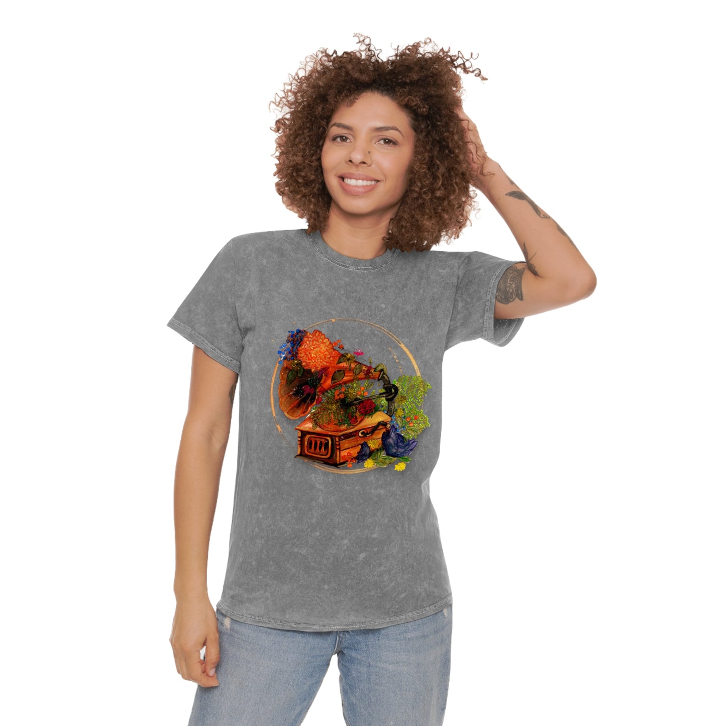 Vintage Phonograph Mineral Unisex Wash T-Shirt