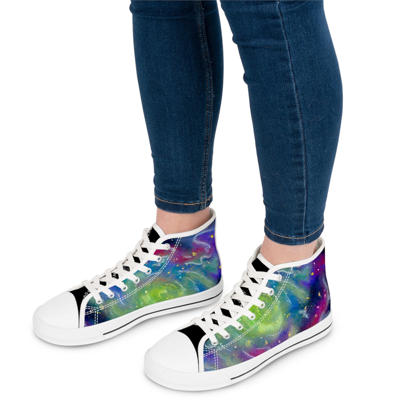 Rainbow Vortex Galaxy Unisex Classic High Top Sneakers