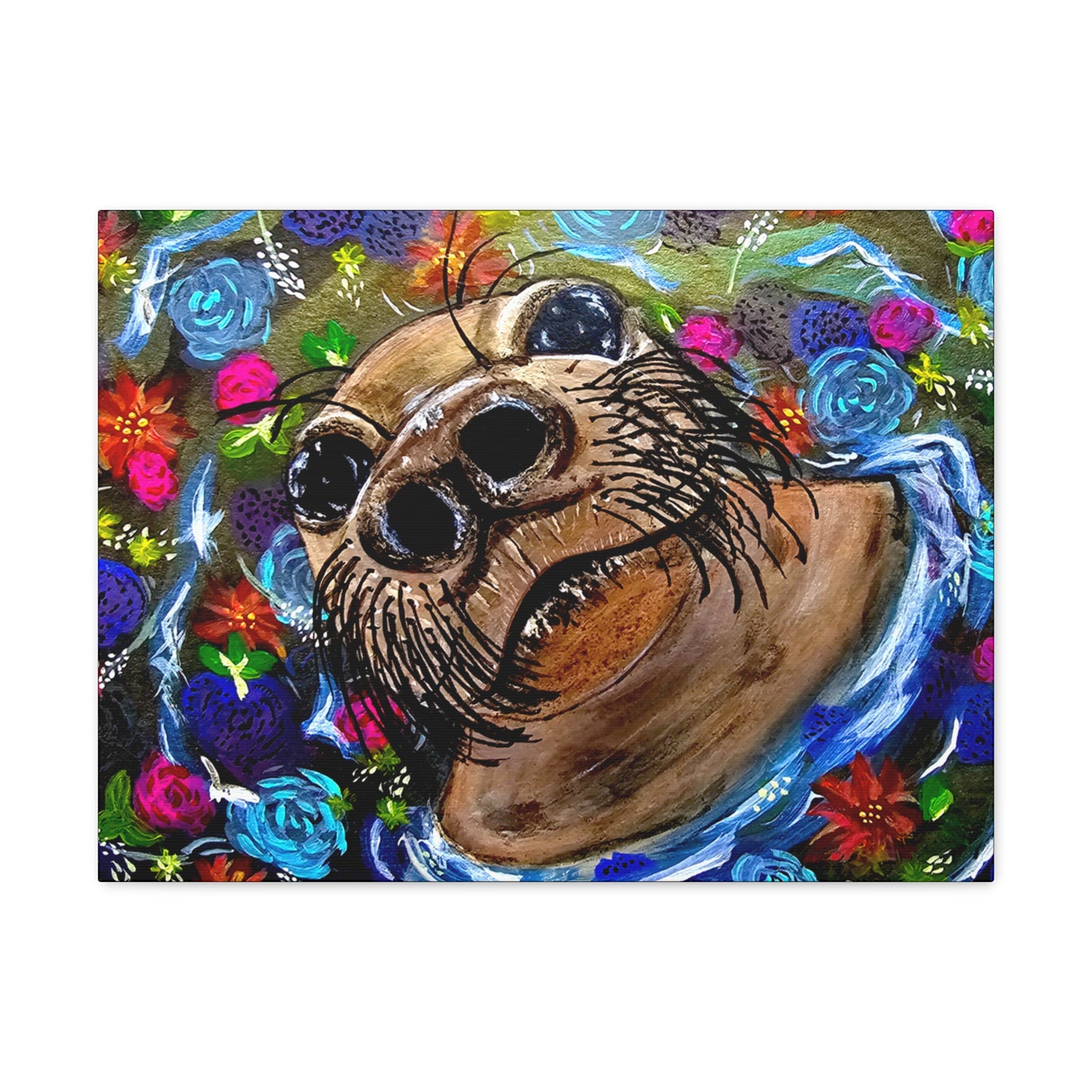 Flower Seal Canvas Gallery Wraps