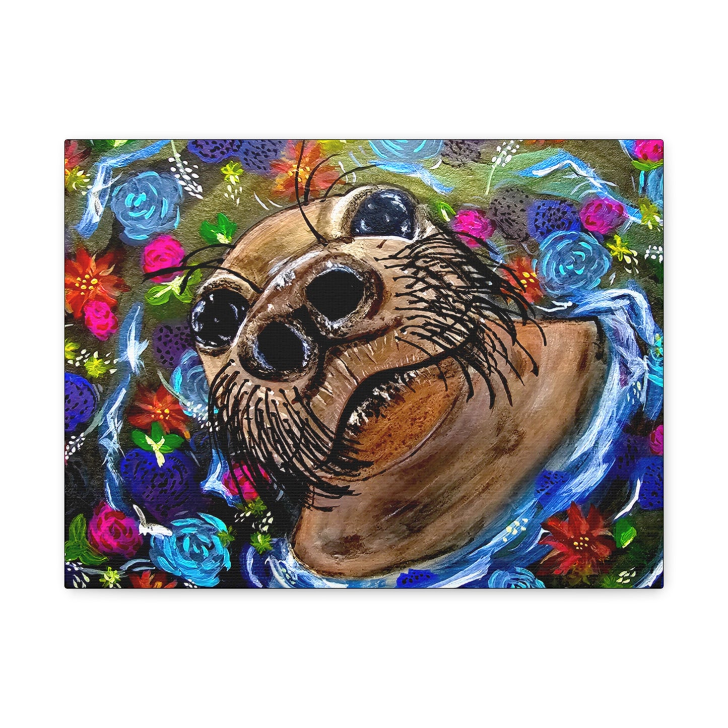 Flower Seal Canvas Gallery Wraps