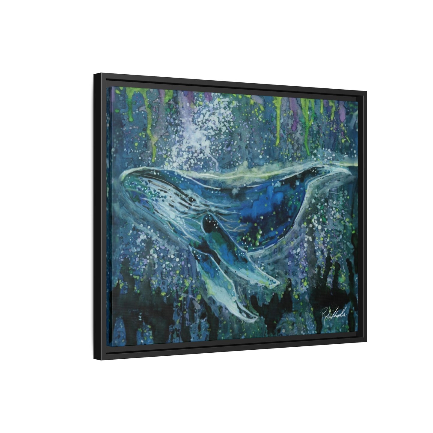 Watercolor Whale Framed Wall Art