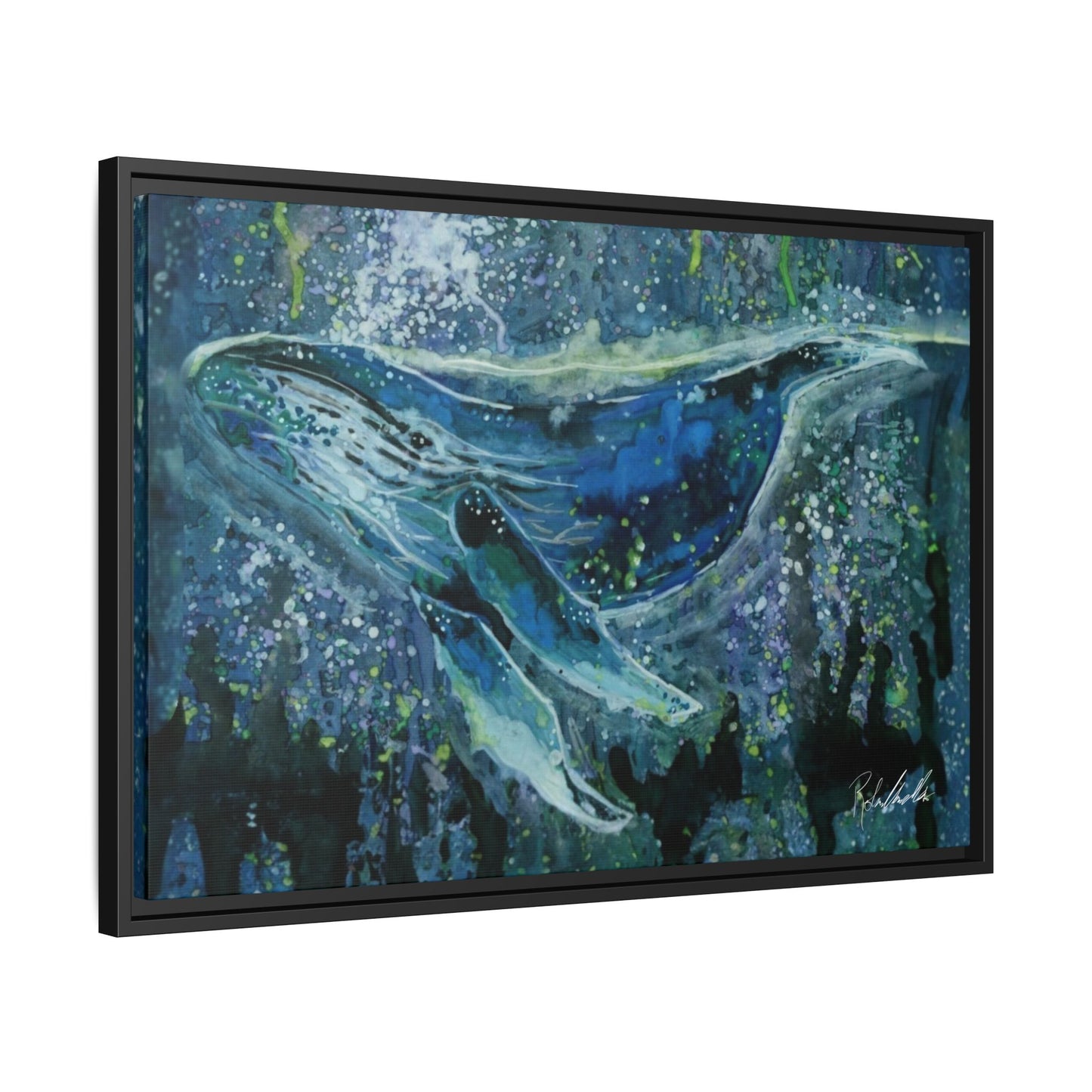 Watercolor Whale Framed Wall Art